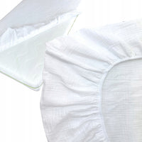 Prześcieradło muślinowe bawełna 60x120cm do łóżeczka niemowlęcego z gumką