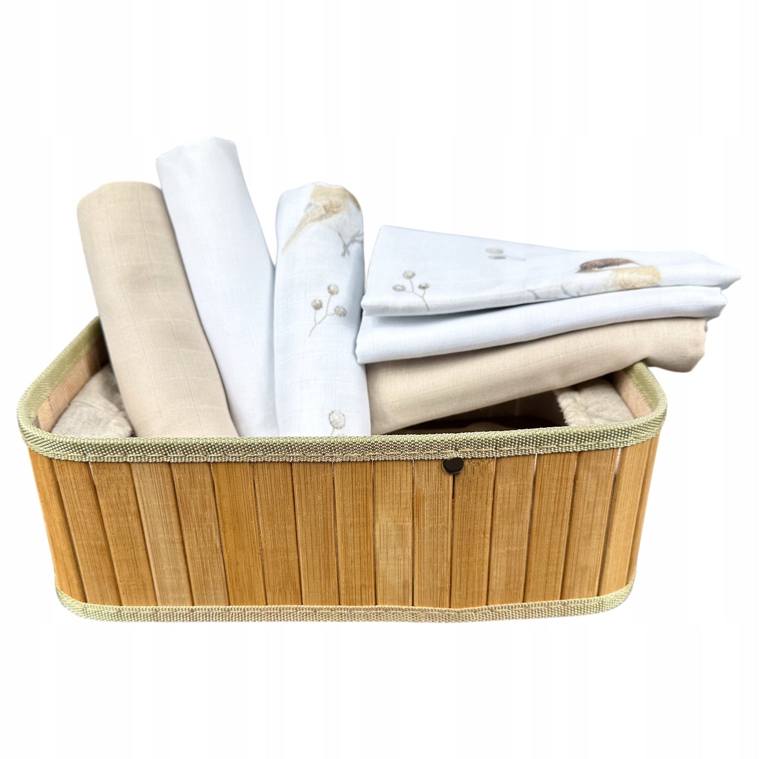 Musselwindeln, 3 Stk., 70x70 cm, Spatz Weiß Beige | Plumeri