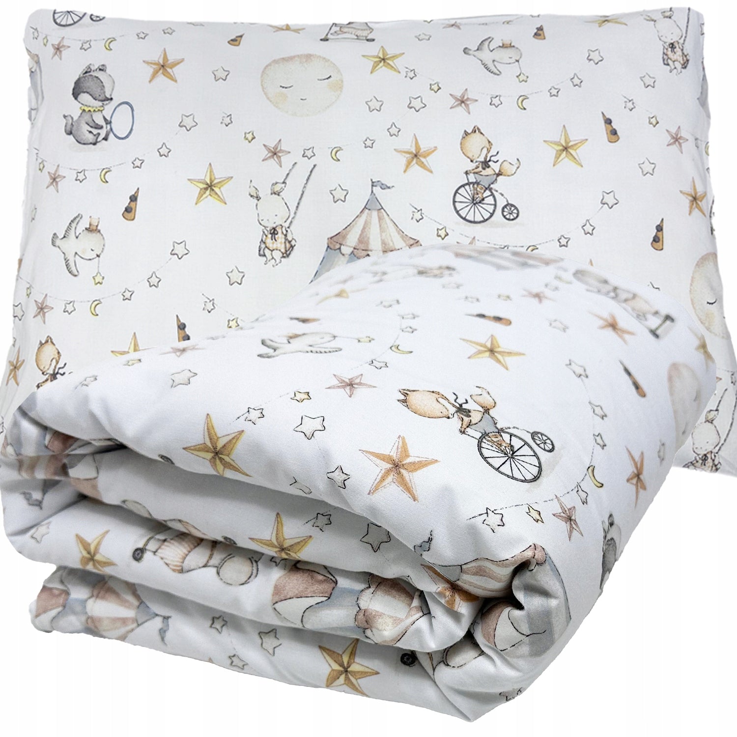 Pościel dziecięca, 90x120 + 40x60 cm, wzór Cyrk | Plumeri