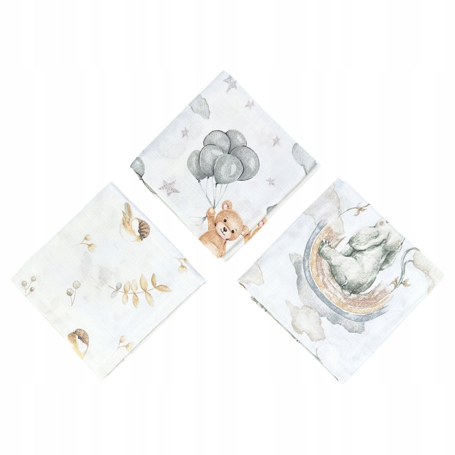 Pieluszki muślinowe duże Plumeri 3x 70×70 cm - większy rozmiar, komfort