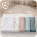 Plumeri Pieluszki muślinowe zestaw kolorów 5 szt. 70x70 cm