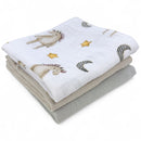 Plumeri Pieluszki muślinowe zestaw kolorów 3 szt. 70x70 cm