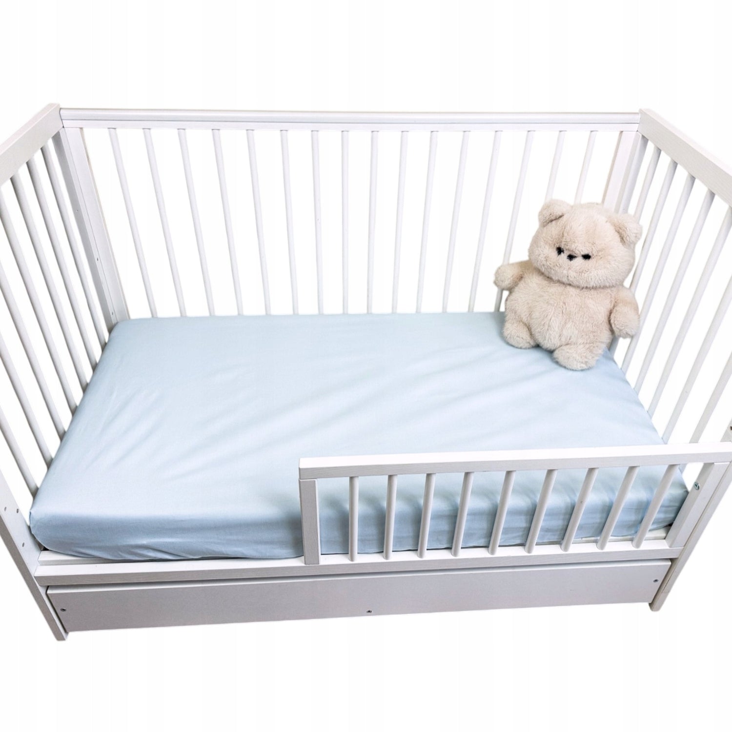 Prześcieradło do łóżeczka, 60x120 cm, wzór Błękitne | Plumeri