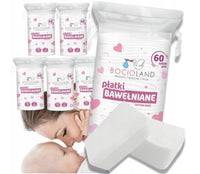 Bocioland płatki kosmetyczne waciki bawełniane dla niemowląt 6 x 60 sztuk