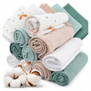 Plumeri Pieluszki muślinowe zestaw kolorów 10 szt. 30x30 cm