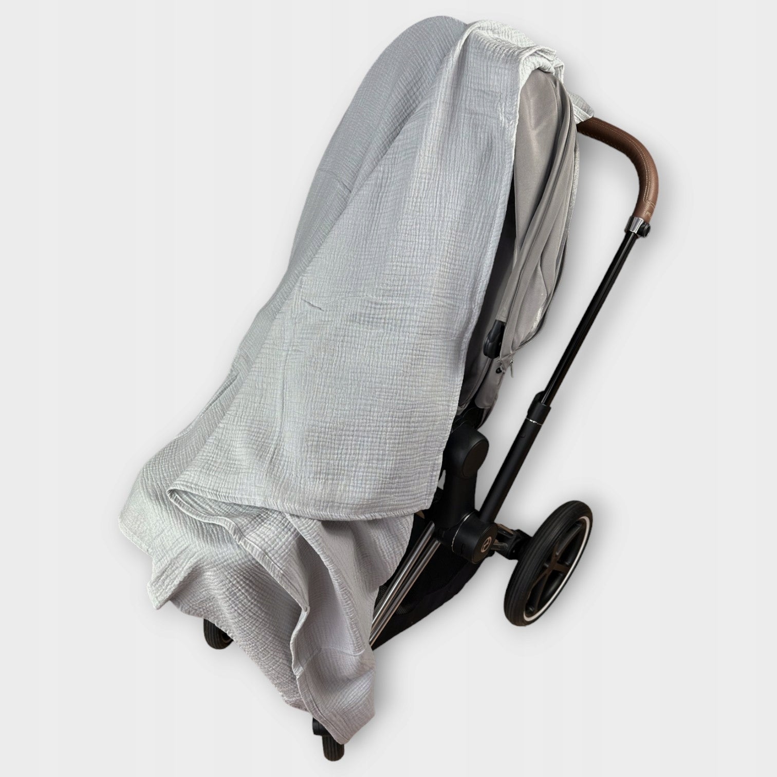 Otulacz muślin, 120x120 cm, 1x szary jasny | Plumeri