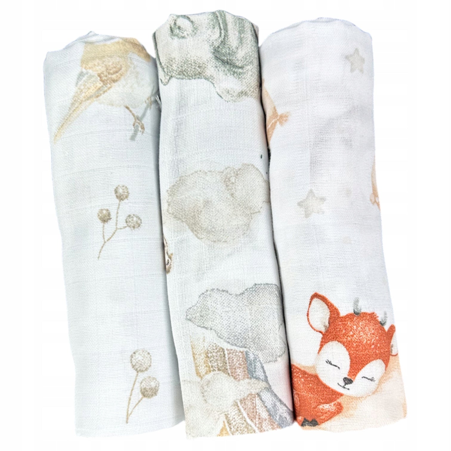 Pieluszki muślinowe duże Plumeri 3x 70×70 cm - większy rozmiar, komfort