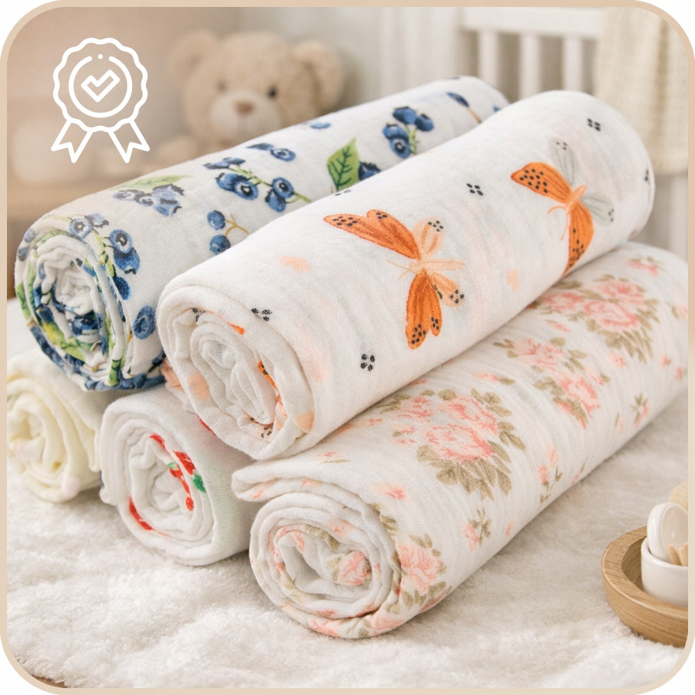 Plumeri Pieluszki muślinowe zestaw kolorów 5 szt. 70x70 cm