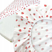 Prześcieradło muślinowe bawełna 60x120cm do łóżeczka niemowlęcego z gumką