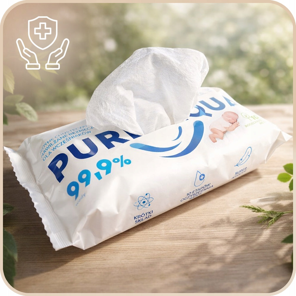 Chusteczki nawilżane Opharm Pure Aqua, 8 × 60 szt.