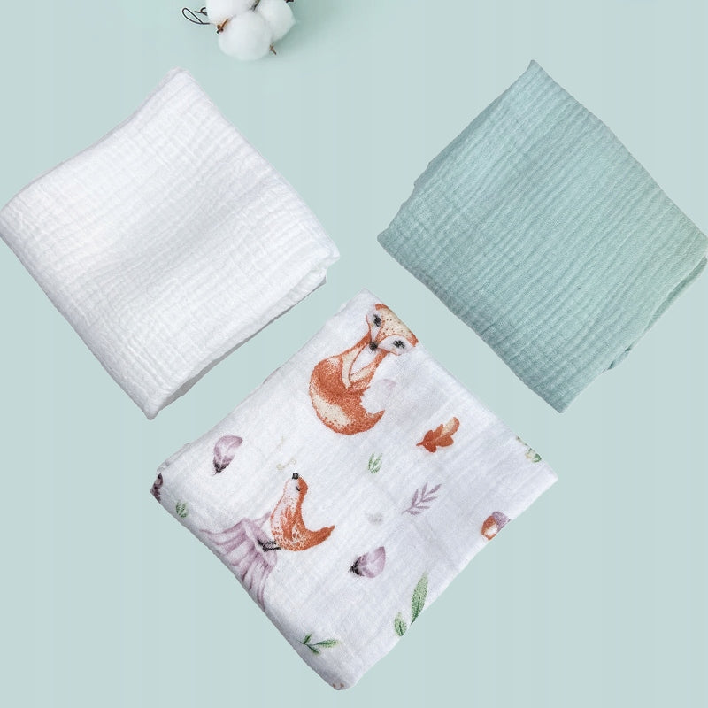 Plumeri Pieluszki muślinowe zestaw kolorów 3 szt. 70x70 cm