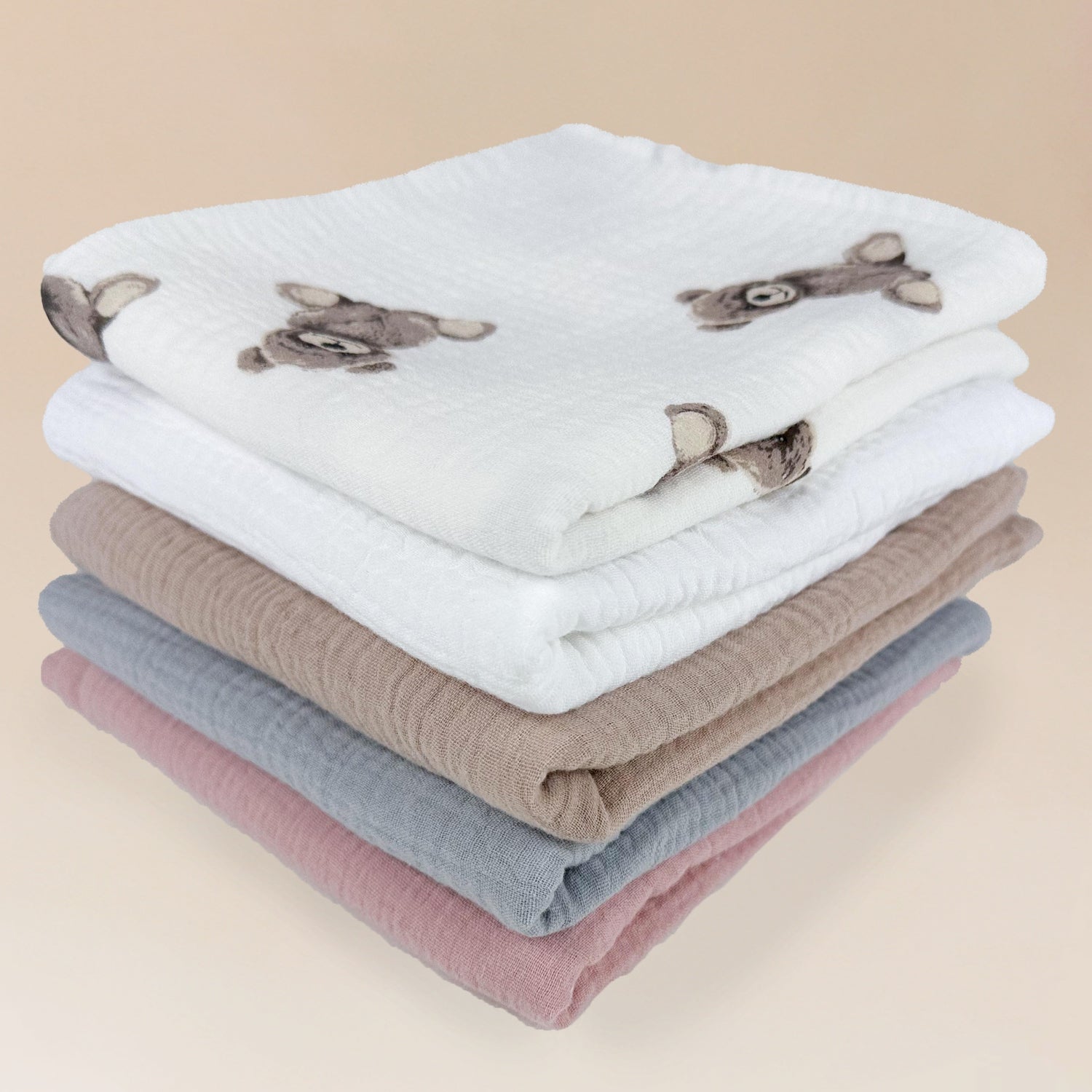 Plumeri Pieluszki muślinowe zestaw kolorów 5 szt. 70x70 cm