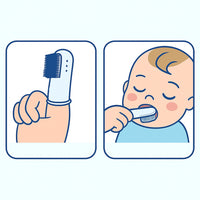 Bocioland Silikonowa szczoteczka na palec do mycia zębów i dziąseł 3m+