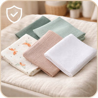 Plumeri Pieluszki muślinowe zestaw kolorów 10 szt. 30x30 cm