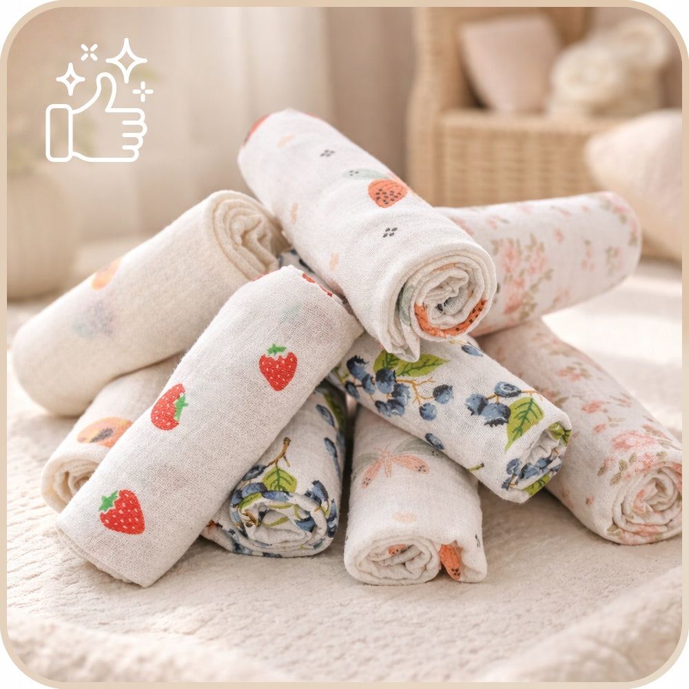 Plumeri Pieluszki muślinowe zestaw kolorów 10 szt. 50x30 cm