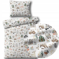 Pościel Bawełniana dla Dzieci 100x135+40x60 pościel do łóżeczka Plumeri