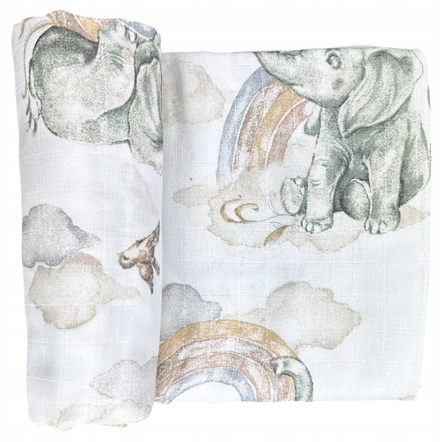 Otulacz muślin kratka, 120x120 cm, Słoń Muślin Kratka | Plumeri