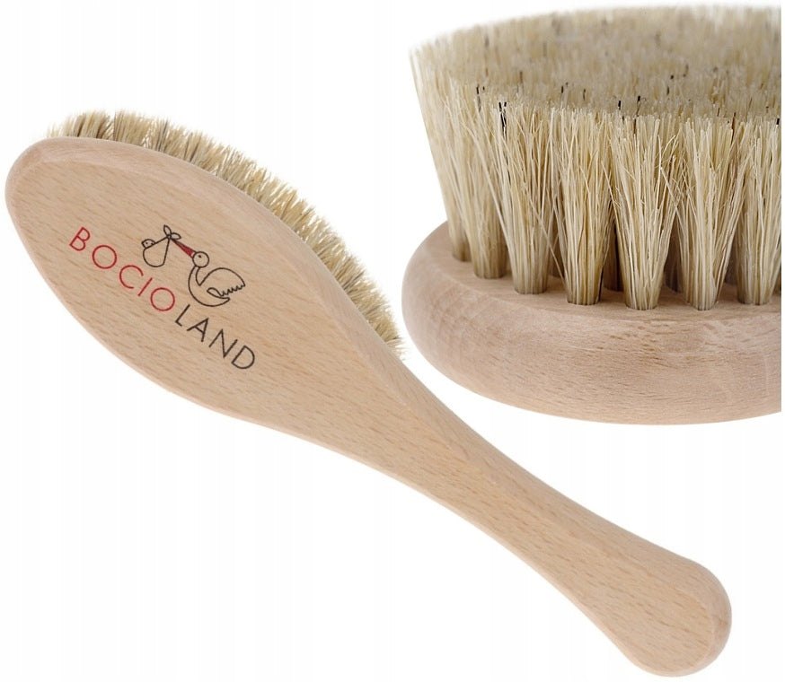 Szczotka do włosów Bocioland na ciemieniuchę dla niemowląt, szczecina