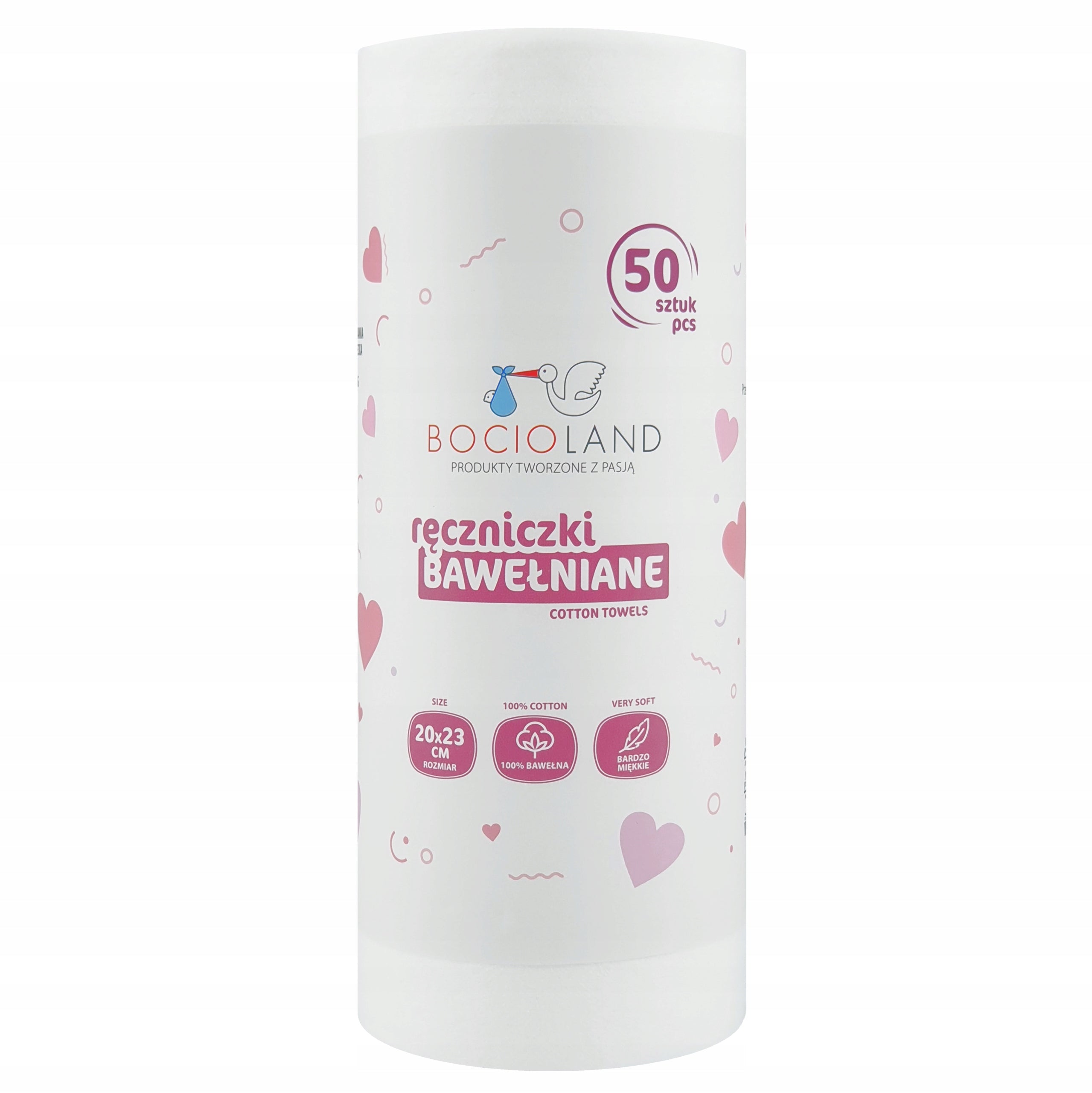 Bocioland Ręczniczki Bawełna Jednorazowe dla Niemowląt 20x23 cm 5x50 szt