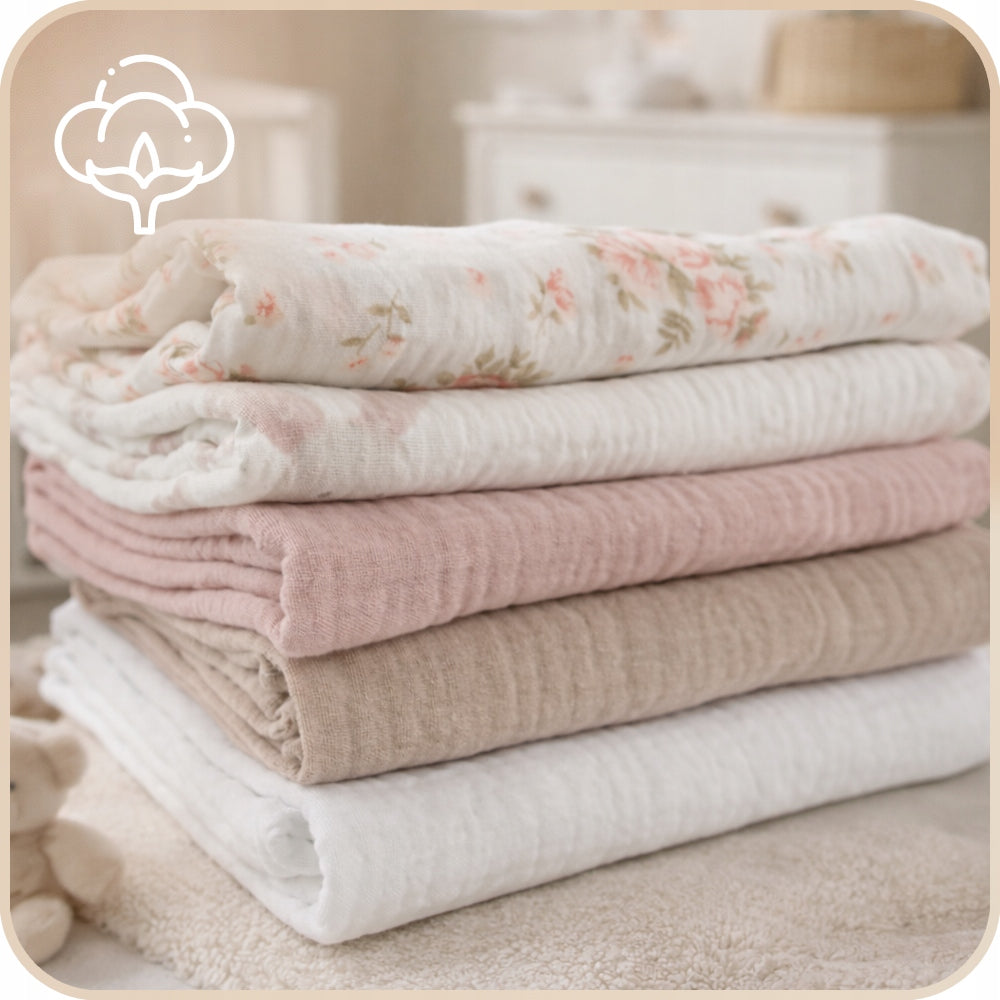 Plumeri Pieluszki muślinowe zestaw kolorów 5 szt. 70x70 cm