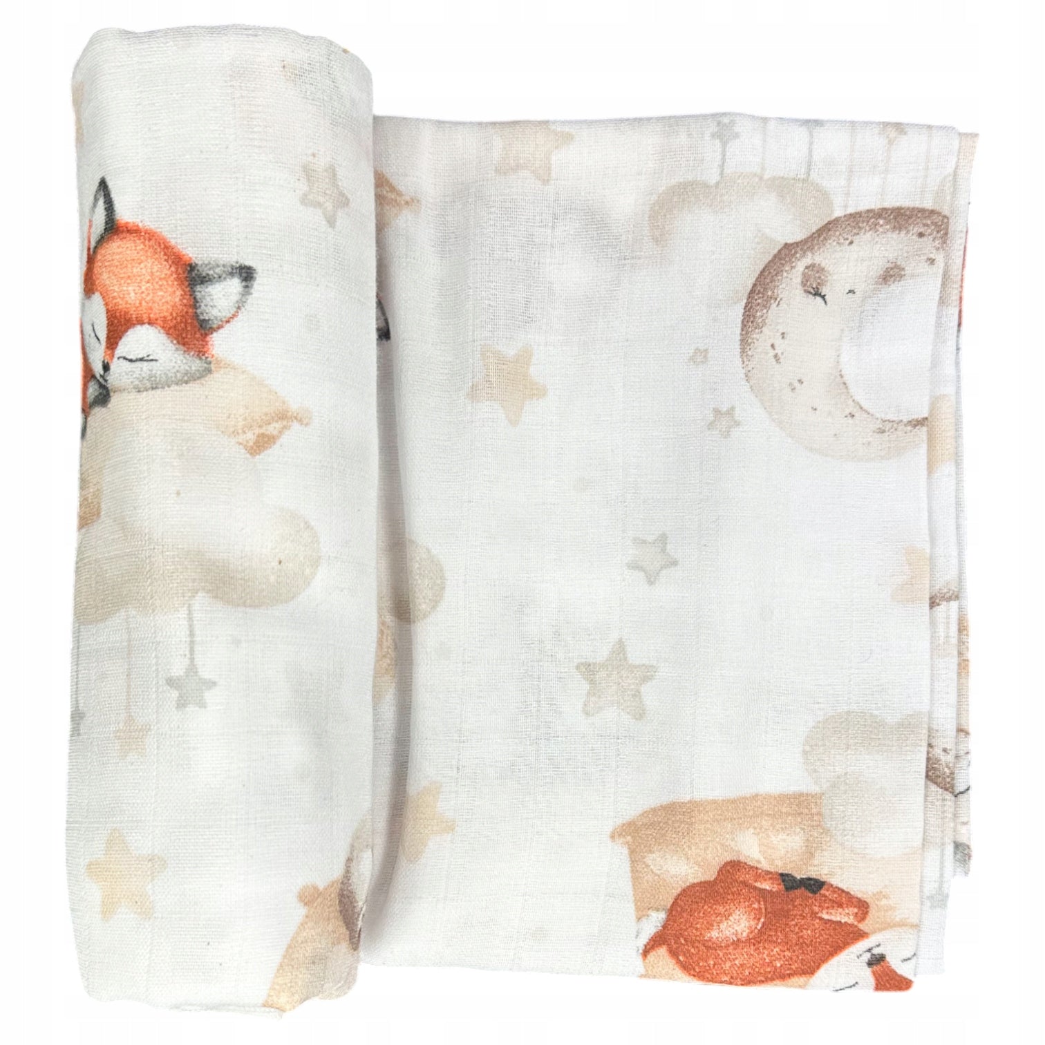 Otulacz muślinowy kratka 120x120, Śpiąca Sowa | Plumeri