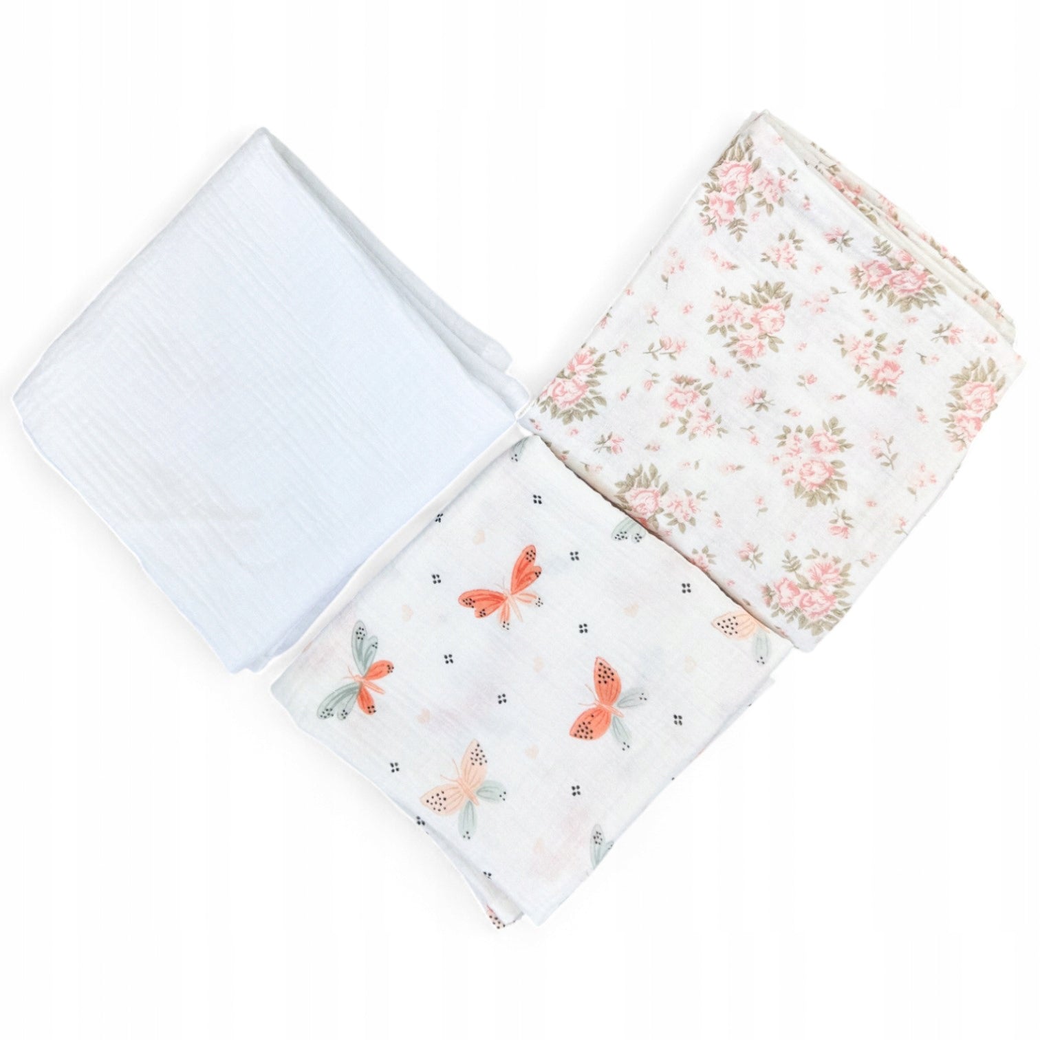 Plumeri Pieluszki muślinowe zestaw kolorów 3 szt. 70x70 cm