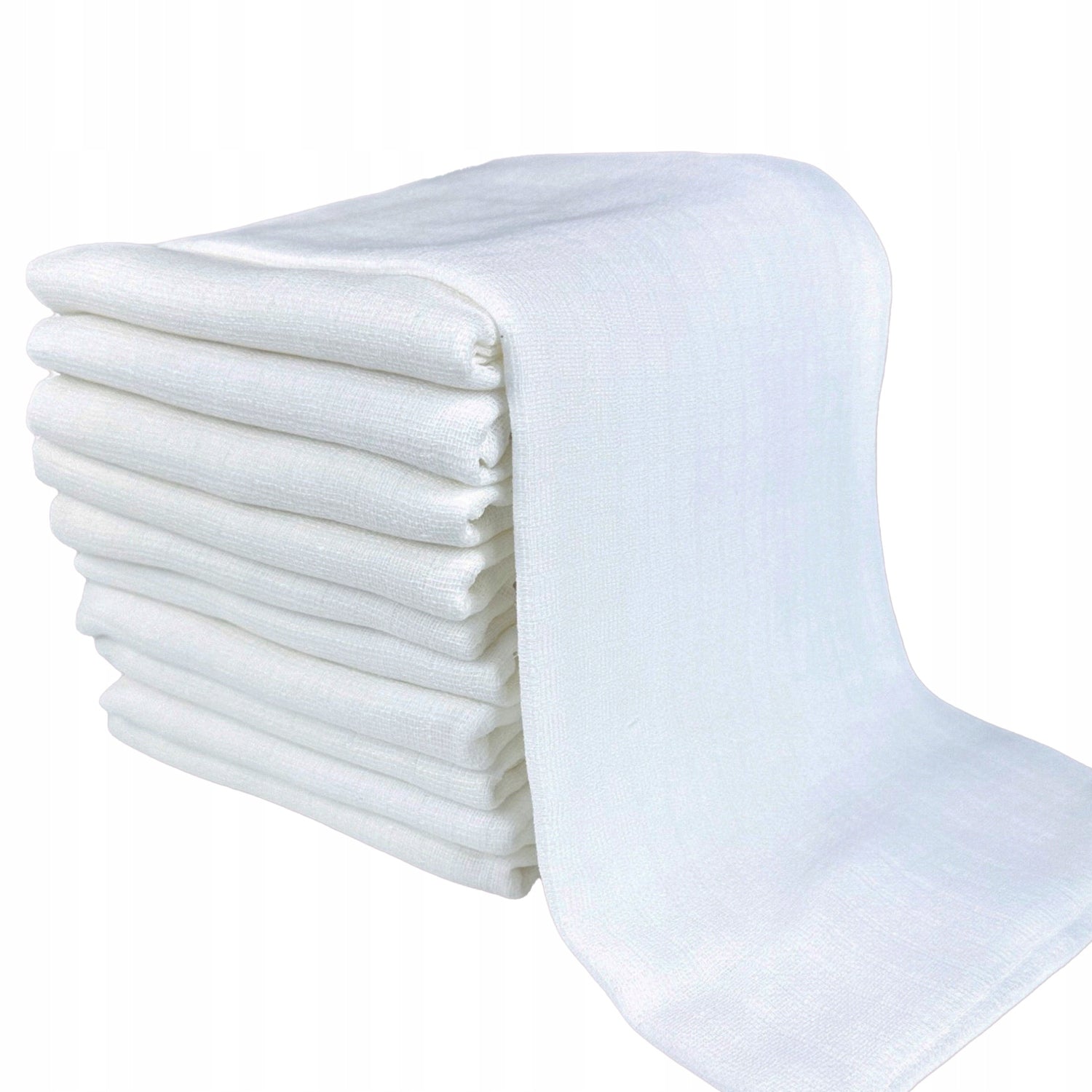 Pieluszki tetrowe 10 szt., 60x80, białe, gęsta kratka | Plumeri