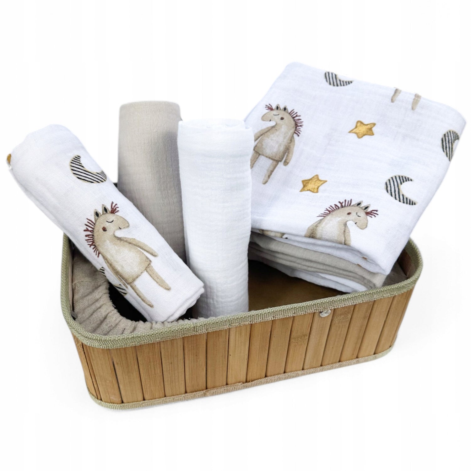 Pieluszki muślinowe, 3 szt., 70x70 cm, Konik / Ziemisty / Bilkay | Plumeri