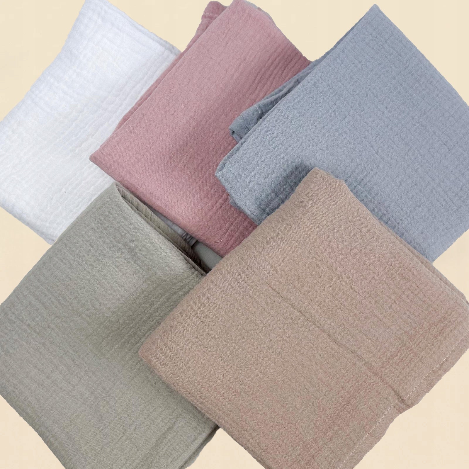 Plumeri Pieluszki muślinowe zestaw kolorów 5 szt. 70x70 cm