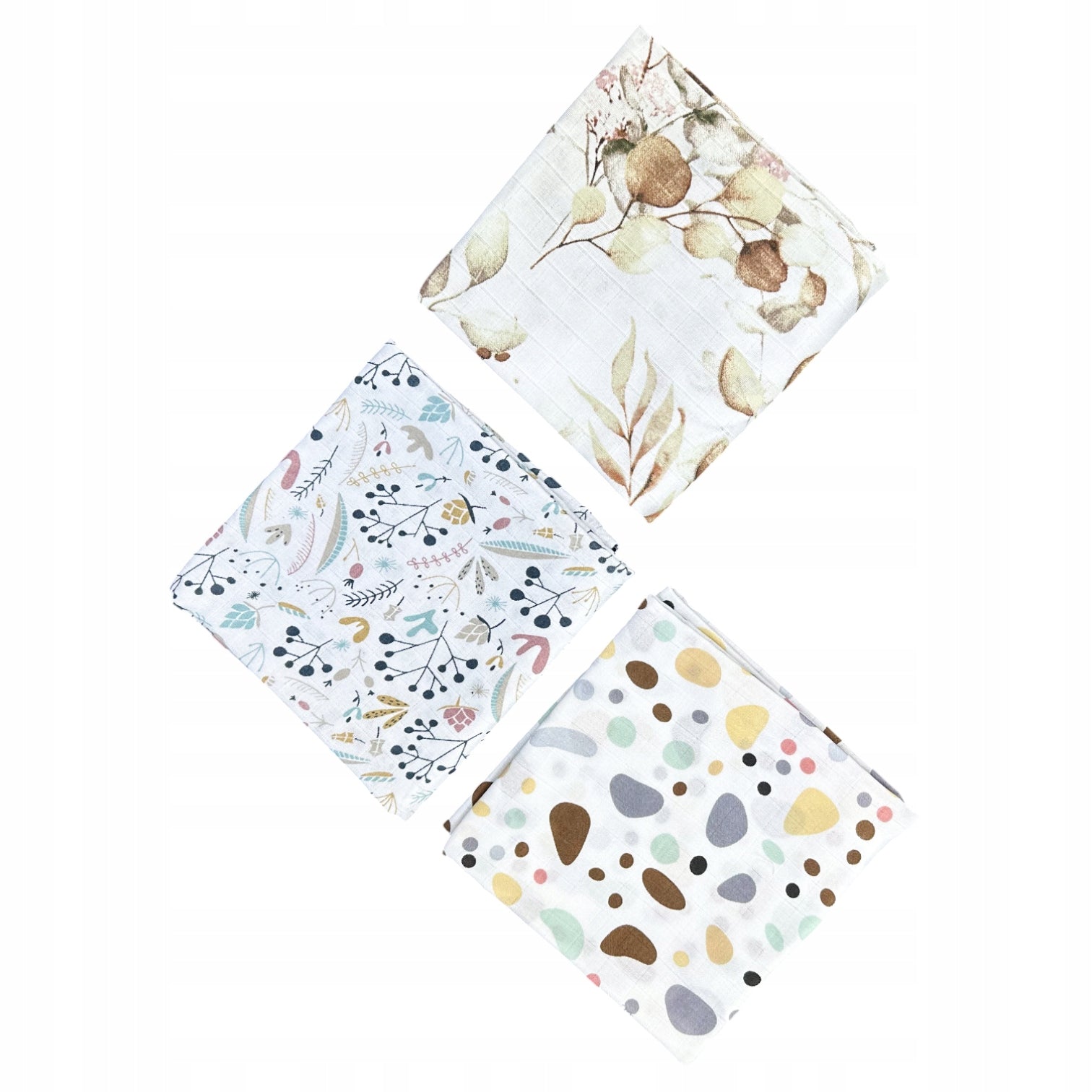 Pieluszki muślinowe duże Plumeri 3x 70×70 cm - większy rozmiar, komfort