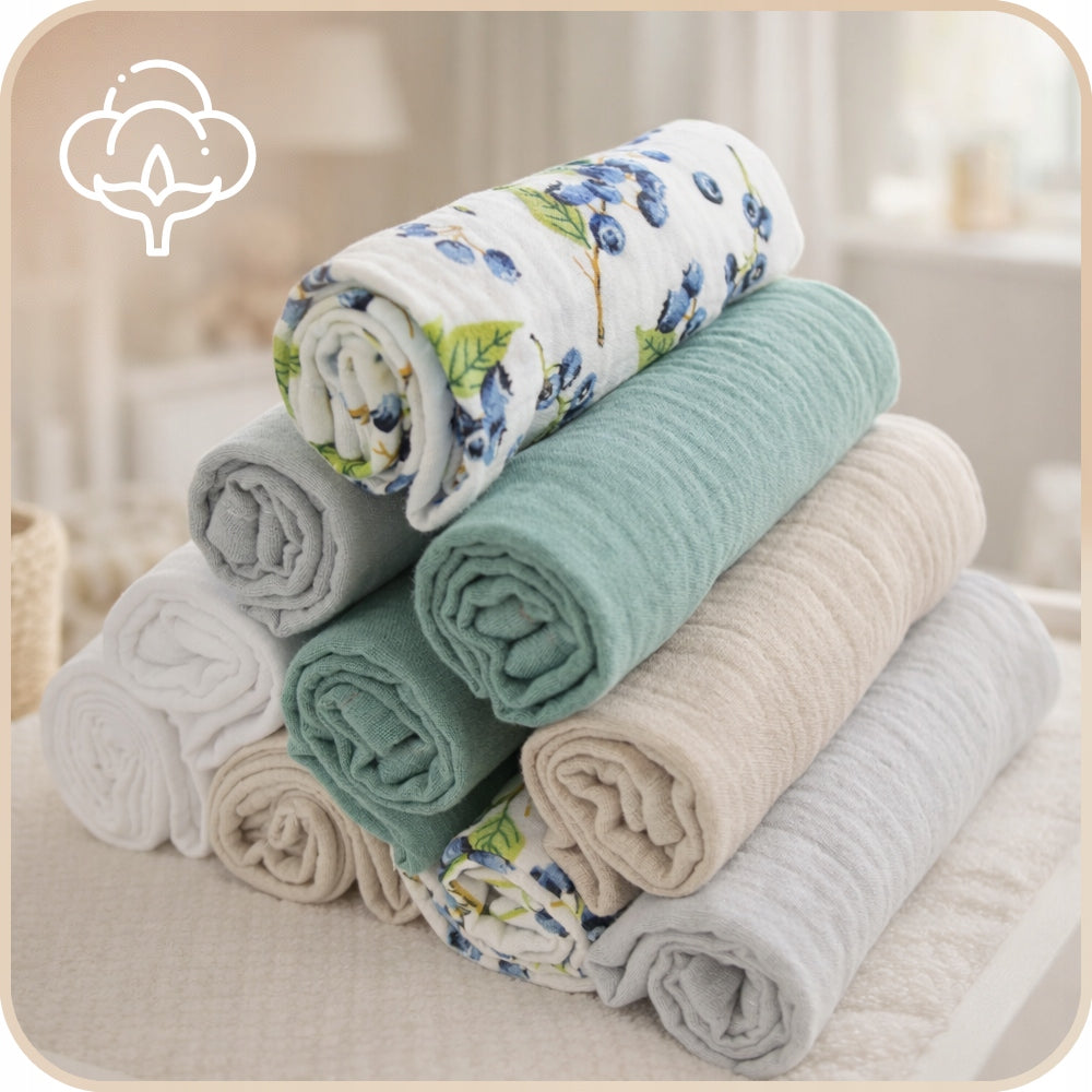 Plumeri Pieluszki muślinowe zestaw kolorów 10 szt. 50x30 cm