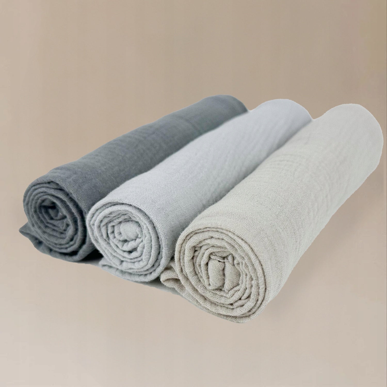 Plumeri Pieluszki muślinowe zestaw kolorów 3 szt. 70x70 cm