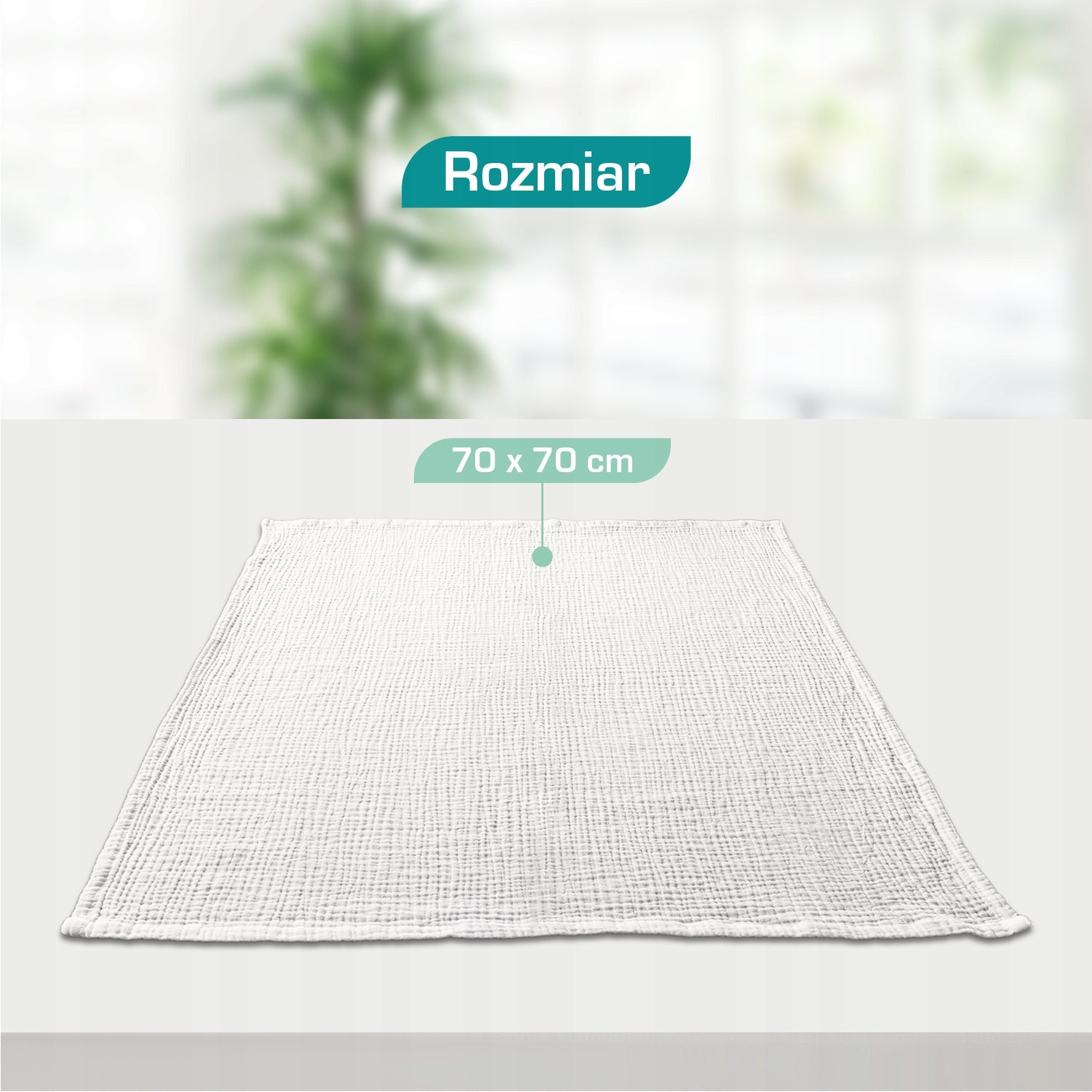 Plumeri Pieluszki muślinowe Białe 5 szt. 70x70 cm