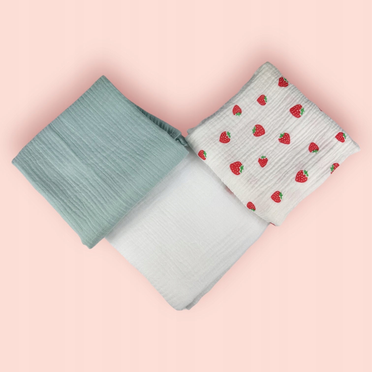 Plumeri Pieluszki muślinowe zestaw kolorów 3 szt. 70x70 cm