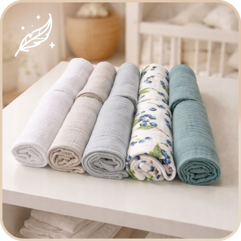 Plumeri Pieluszki muślinowe zestaw kolorów 10 szt. 30x30 cm