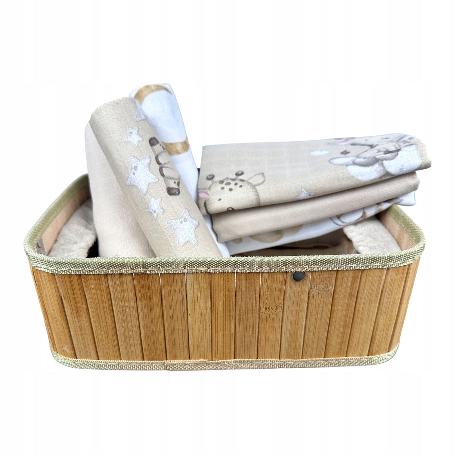 Musselwindeln, 3 Stk., 70x70 cm, Giraffe Bär Beige Musselin Gitter | Plumeri