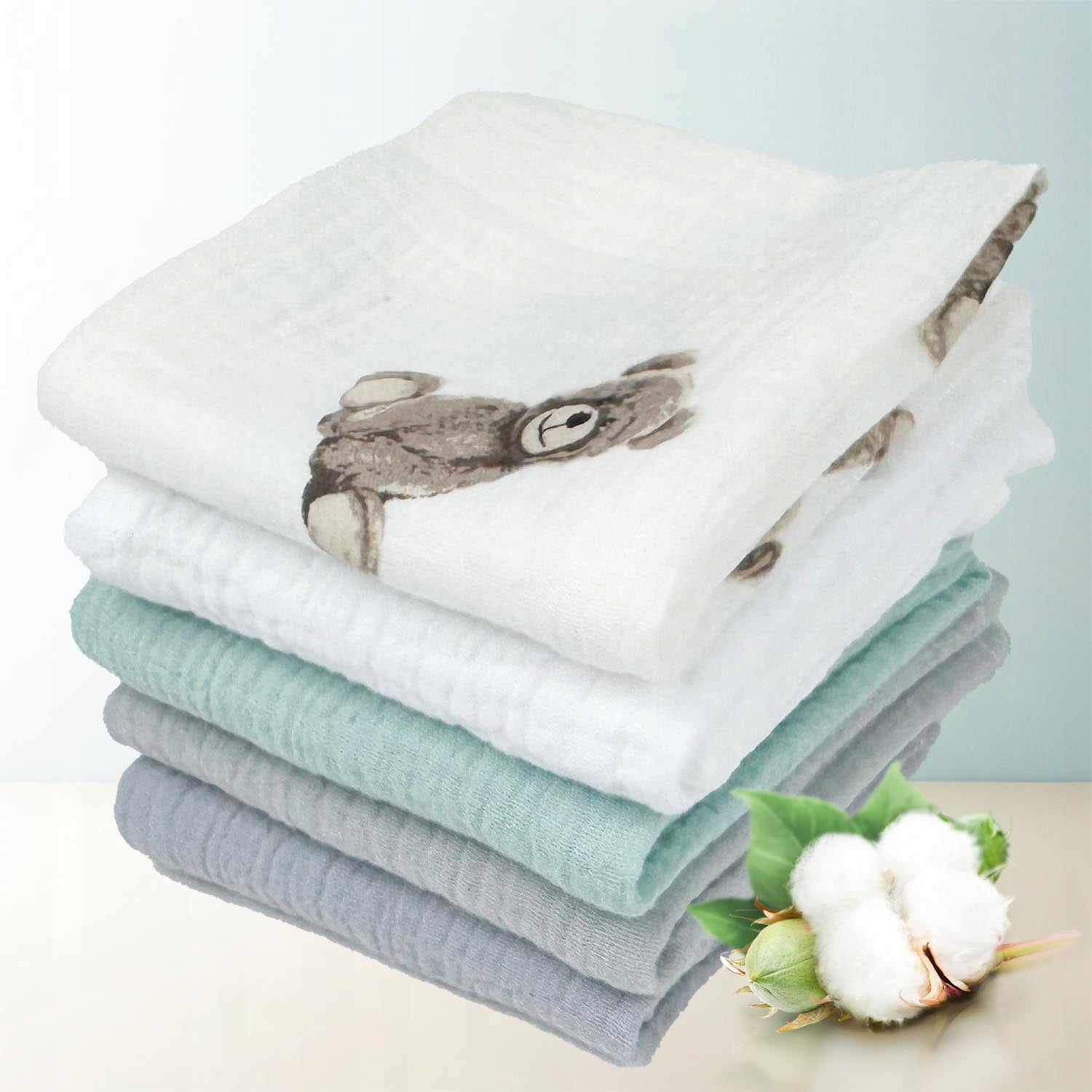 Plumeri Pieluszki muślinowe zestaw kolorów 10 szt. 30x30 cm