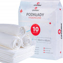 Podkład do przewijania chłonne białe Opharm 60 cm x 60 cm 10 szt.