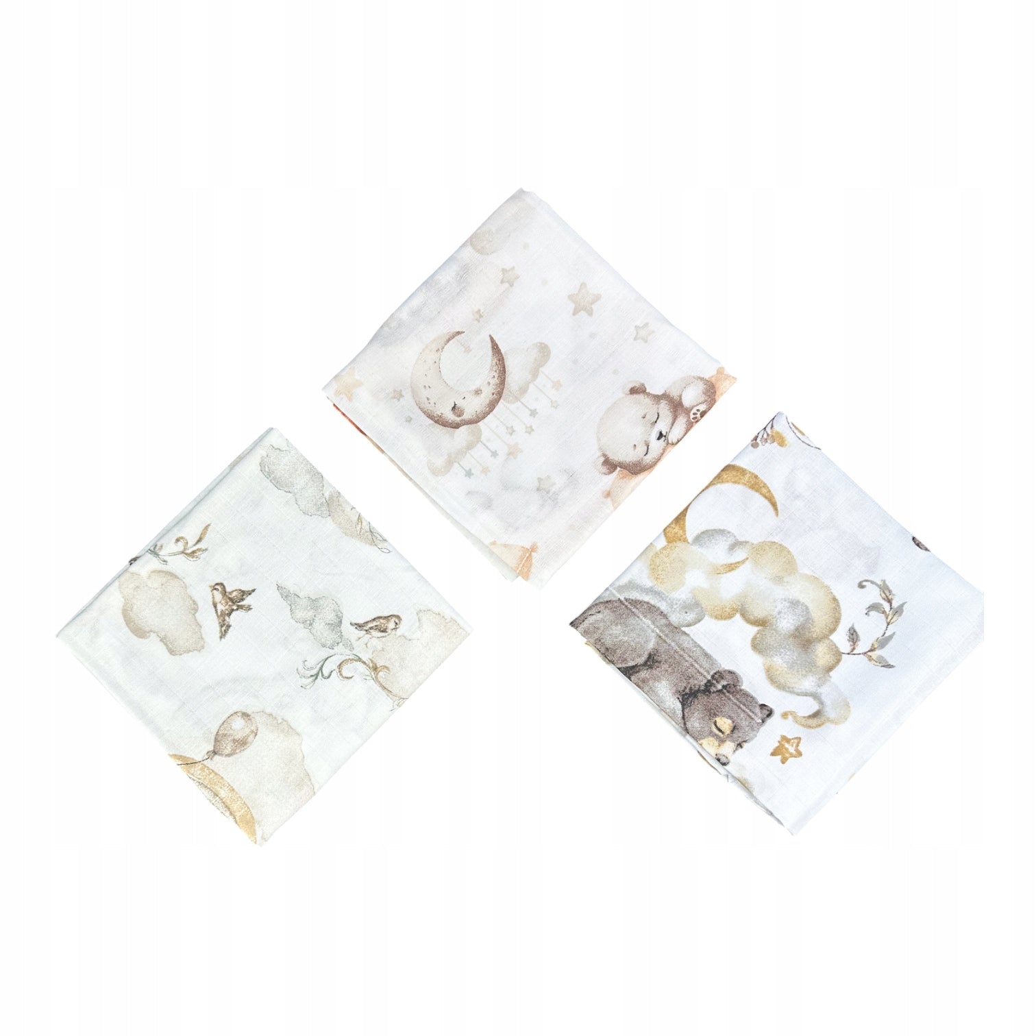 Pieluszki muślinowe duże Plumeri 3x 70×70 cm - większy rozmiar, komfort