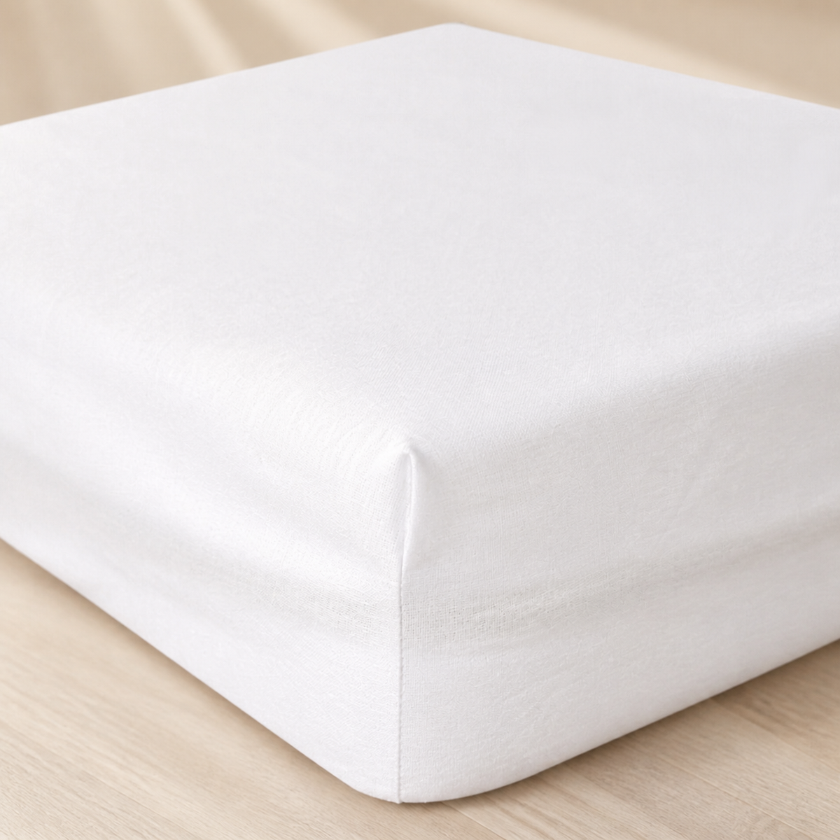 Prześcieradło do łóżeczka 60x120, bawełniane, białe | Plumeri