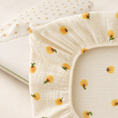 Prześcieradło do łóżeczka 60x120, muślinowe, brzoskwinki | Plumeri