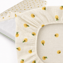 Prześcieradło do łóżeczka 60x120, muślinowe, brzoskwinki | Plumeri